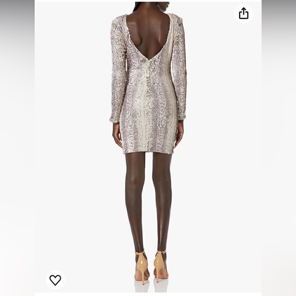 Dress The Population Long Sleeve Sequin Stretch Dress in Python, Size Large, NWT - Picture 2 of 12